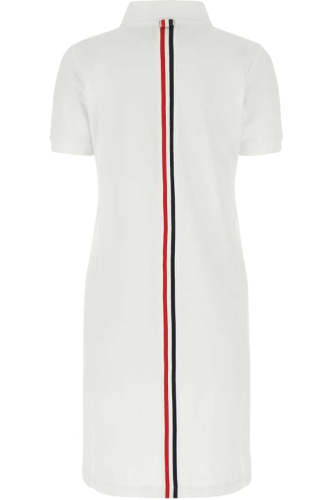 ウィメンズ Thom Browneのトップス Thom Browne White Piquet Polo Shirt Dress