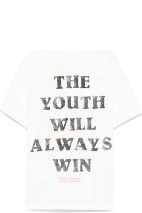 Off-White Topwear for Boys Off-White 'youth' White T-shirt With Maxi Print On The Back In Cotton Boy
