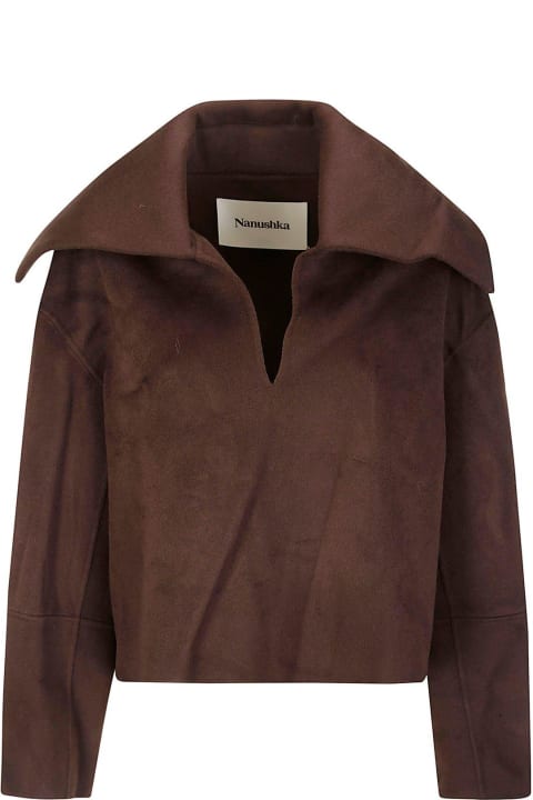Nanushka Coats & Jackets for Women Nanushka Long Sleeved V-neck Sweatshirt