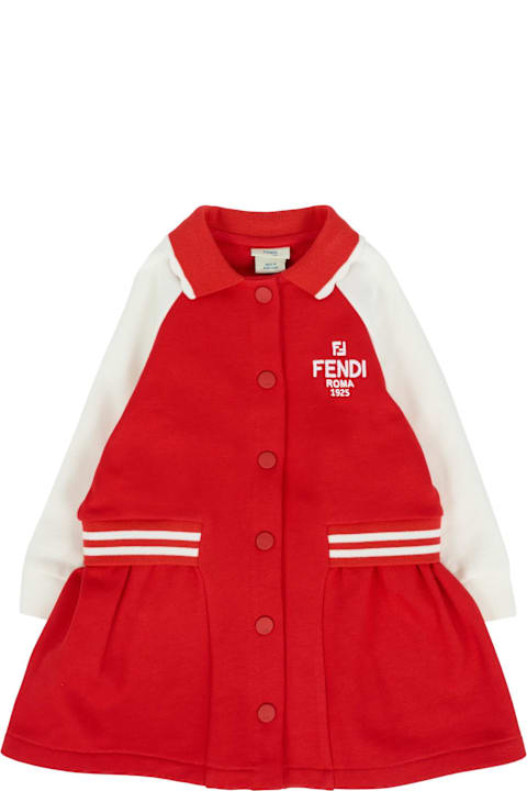 أدوات منزلية Fendi Red Dress For Baby Girl With Logo