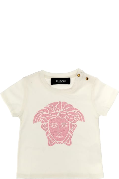 Versace T-Shirts & Polo Shirts for Baby Girls Versace Logo Print T-shirt