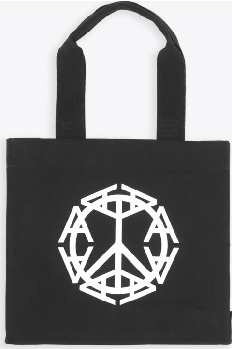 Peace Sign Tote Bag Black canvas tote bag with graphic print - Peace sign tote bag