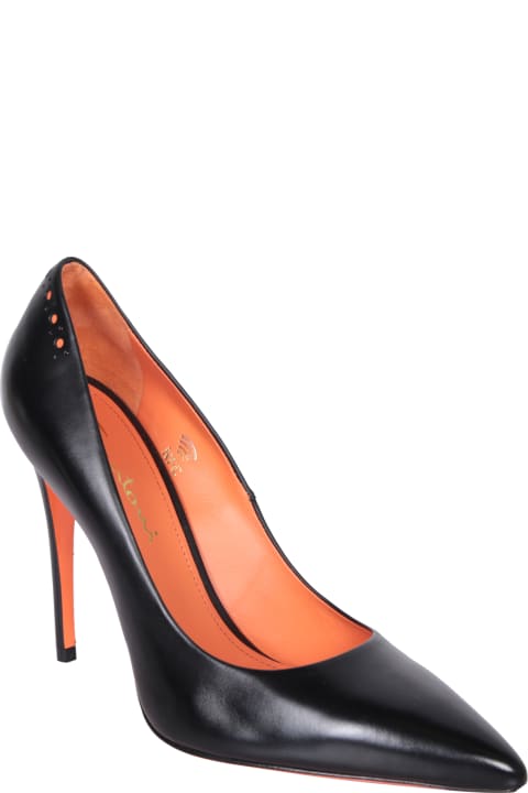 Santoni High-Heeled Shoes for Women Santoni Black Patent Pumps