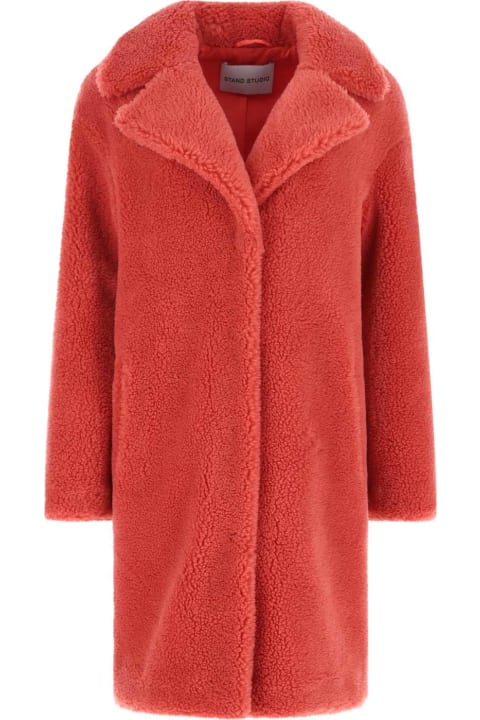 STAND STUDIO Coats & Jackets for Women STAND STUDIO Light Red Teddy Camille Cocoon Coat