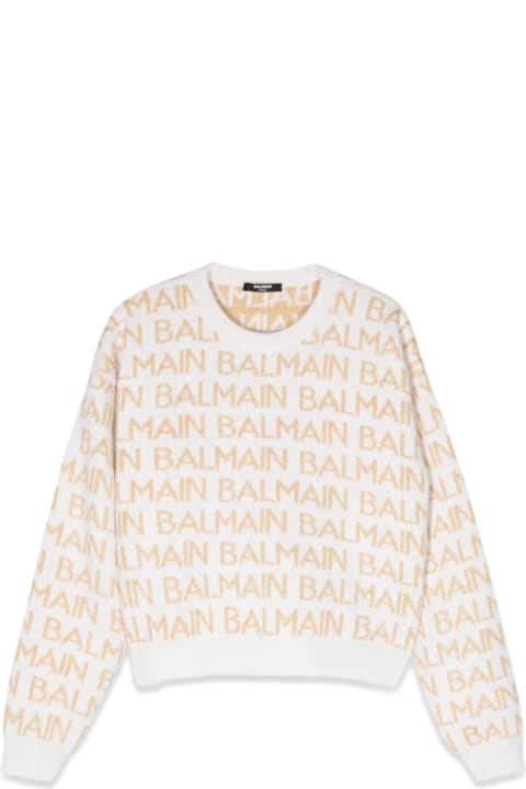 أدوات منزلية Balmain Allover Logo Crewneck Sweater