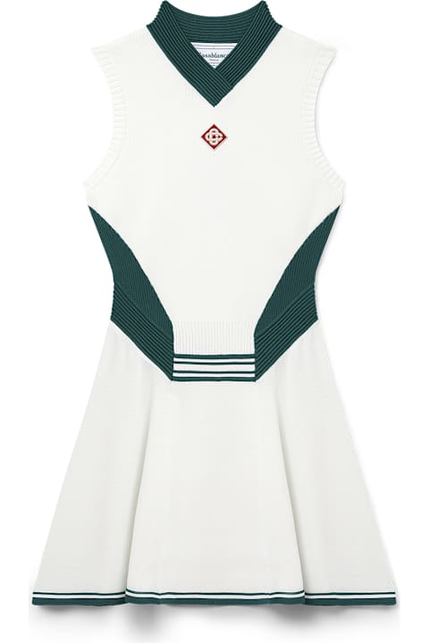 Casablanca Dresses for Women Casablanca Draped Tennis Dress In White And Green