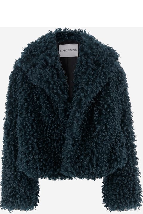 STAND STUDIO Samara Furry Fake Fur Jacket