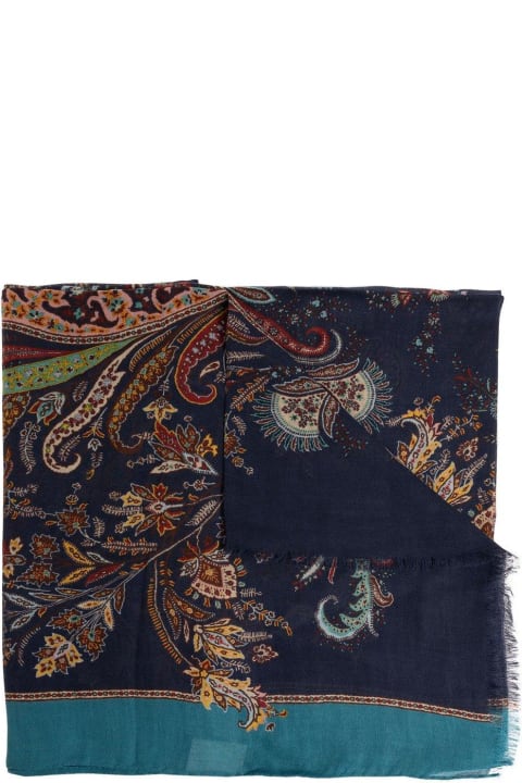 Scarves for Men Etro Paisley-printed Frayed-edge Scarf