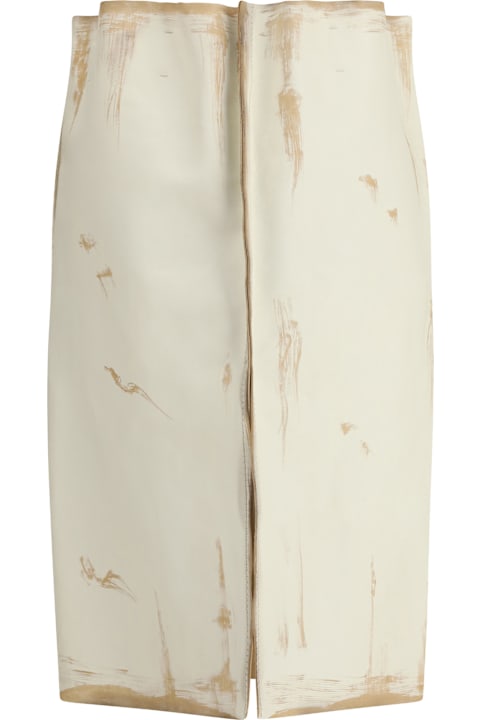 Prada for Kids Prada Midi Leather Skirt