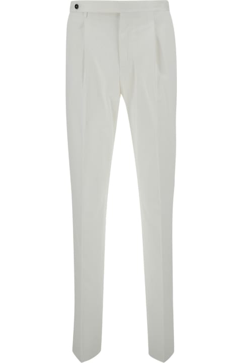 PT01 Clothing for Men PT01 White Slim Fit Tailoring Pants In Cotton Blend Man
