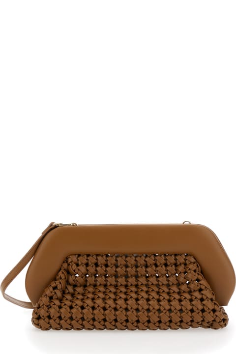 THEMOIRè Women THEMOIRè 'bios Knots' Brown Clutch Bag With Braided Design In Eco Leather Woman
