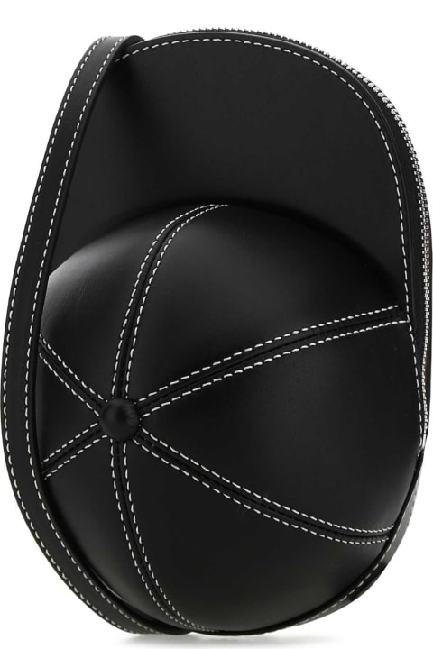 J.W. Anderson Shoulder Bags for Men J.W. Anderson Black Leather Medium Cap Crossbody Bag