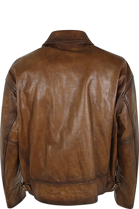 Golden Goose for Men Golden Goose Journey M`s Zipped Jacket Waxed Leather