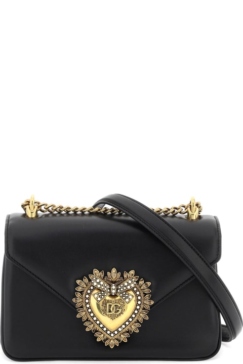 Shoulder Bags for Women Dolce & Gabbana Black Nappa Leather Devotion Shoulder Bag