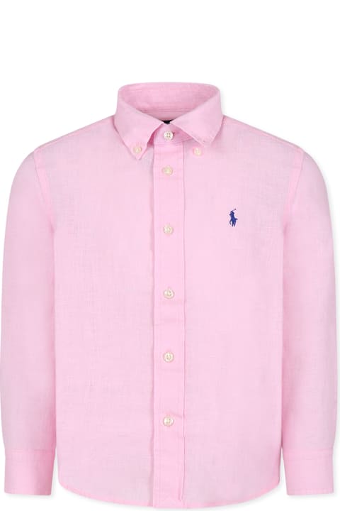 Homeware Ralph Lauren Pink Shirt For Boy With Horse