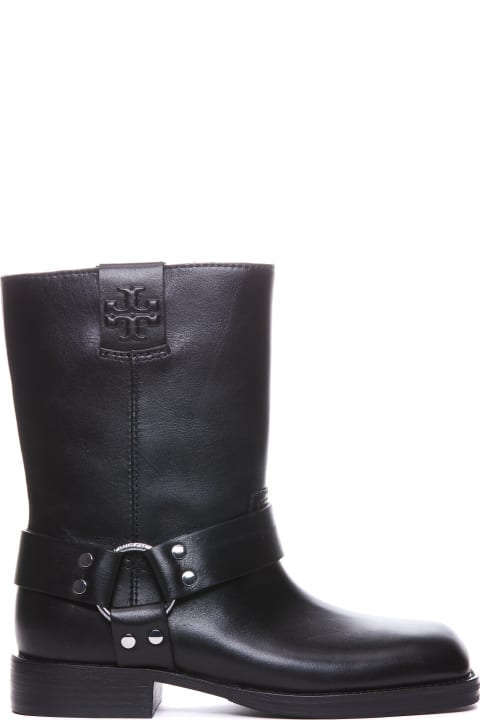 Tory Burch Boots for Women Tory Burch 'moto' Black Leather Boots