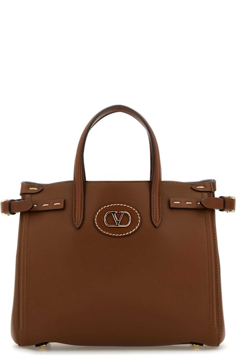 Homeware Valentino Garavani Brown Leather Antibes Shopping Bag