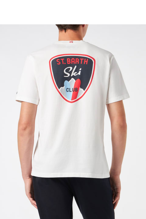 Homeware MC2 Saint Barth Man Heavy Cotton T-shirt With St. Barth Ski Patch