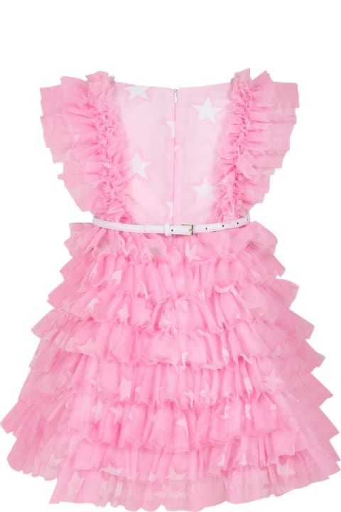 Dresses for Girls Monnalisa Elegant Pink Saloon Dress For Girl