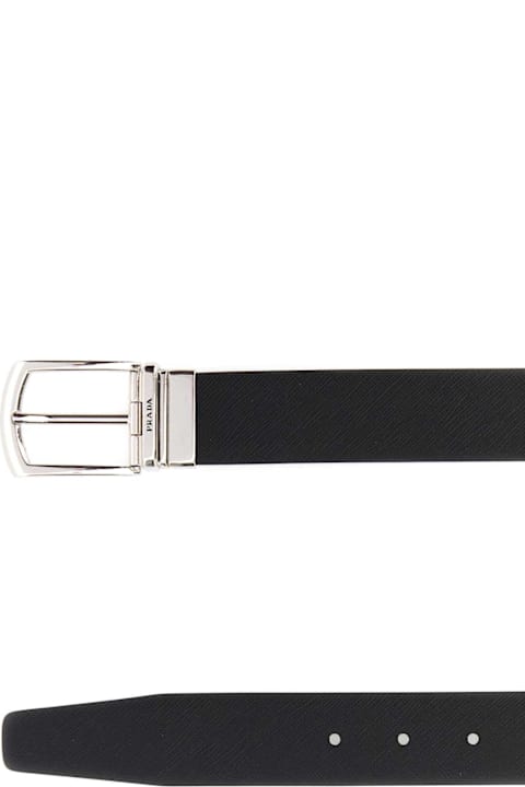 Prada for Kids Prada Black Leather Belt