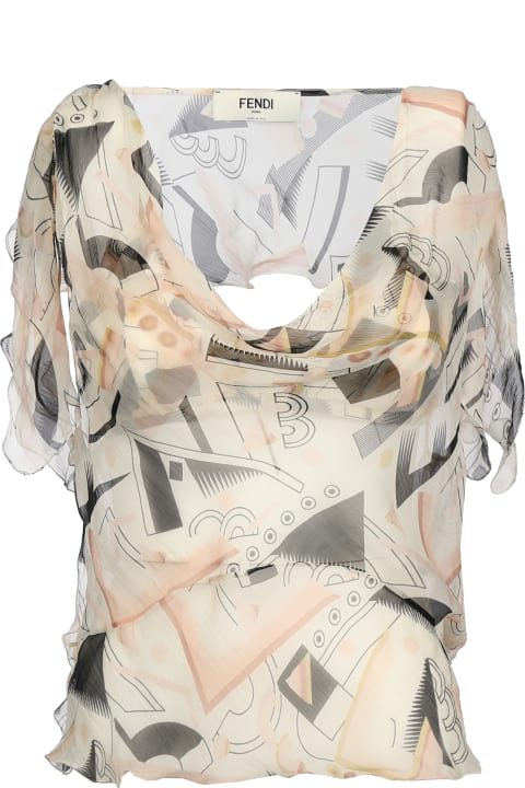 Fashion for Women Fendi Sleeveless Crop-top In Silk
