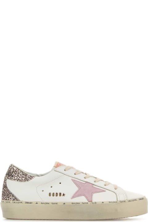 Golden Goose White Leather Hi Star Sneakers
