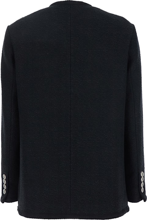 Dunst Coats & Jackets for Women Dunst Black Oversize Collarless Jacket In Cotton Blend Woman