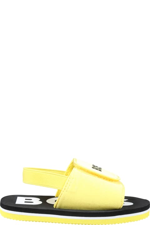 Shoes for Boys Hugo Boss Yellow Sandals For Boy With Logo