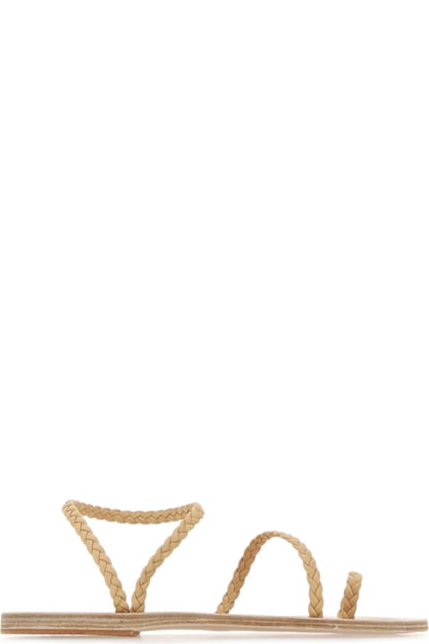 Ancient Greek Sandals Beige Nappa Leather Eleftheria Thong Sandals