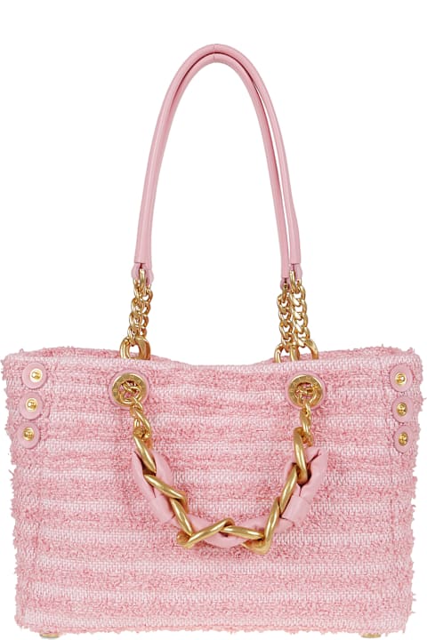 Balmain Totes for Women Balmain 1945 Soft Cabas Small-raphia Tweed Eff