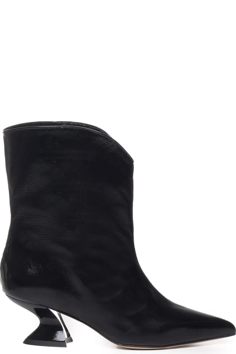 Alchimia Boots for Women Alchimia Leather Ankle Boot With Low Heel