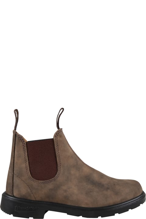 Brown Boots For Boy With Logo