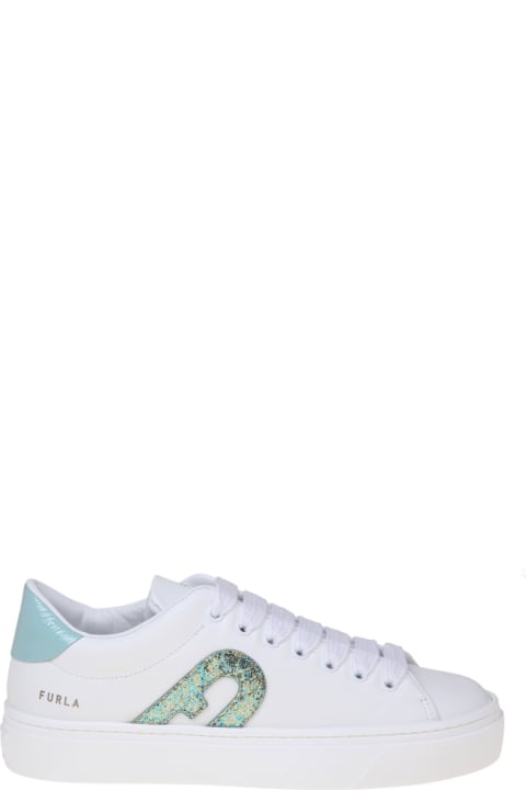 Furla for Women Furla Joy Lace Up Sneakers In White Leather
