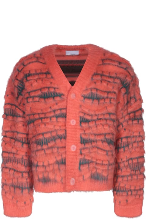 Bonsai Sweaters for Men Bonsai 3d Mohair Orange Cardigan