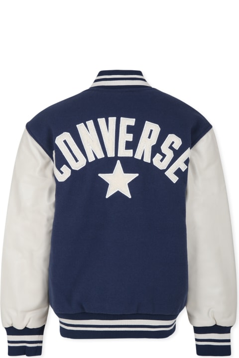 Homeware Converse Blue Bomber Jacket For Boy With Logo