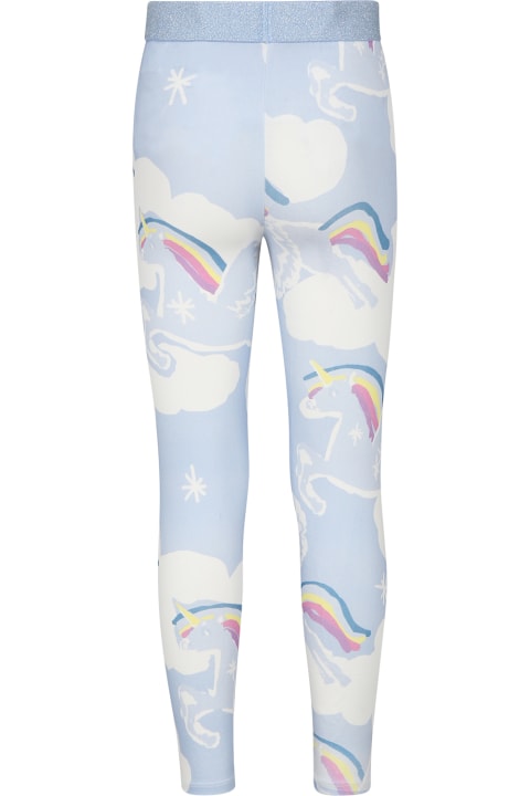 Homeware Stella McCartney Kids Light Blue Leggings For Girl With Unicorn