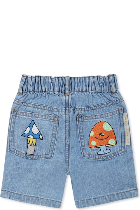 Homeware Stella McCartney Kids Blue Shorts For Baby Boy With Embroidery