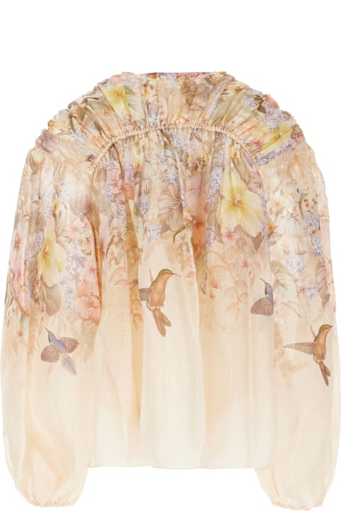 Zimmermann for Women Zimmermann Printed Linen Blend Illuminate Blouse