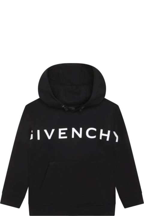 Givenchy for Boys Givenchy Black Hoodie And Contrasting Maxi Logo At The Front Boy
