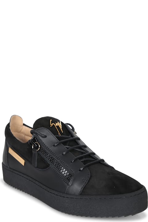 Giuseppe Zanotti for Men Giuseppe Zanotti Zip Logo Black-gold Sneakers