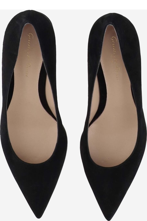 High-Heeled Shoes for Women Gianvito Rossi Black Suede Pumps