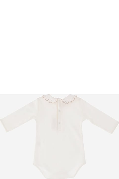 Nicoletta Fanna لـ Women Nicoletta Fanna Cotton Bodysuit With Embroidered Collar