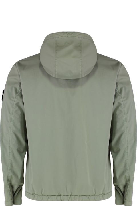 Coats & Jackets for Men Stone Island Hooded Cotton Jacket