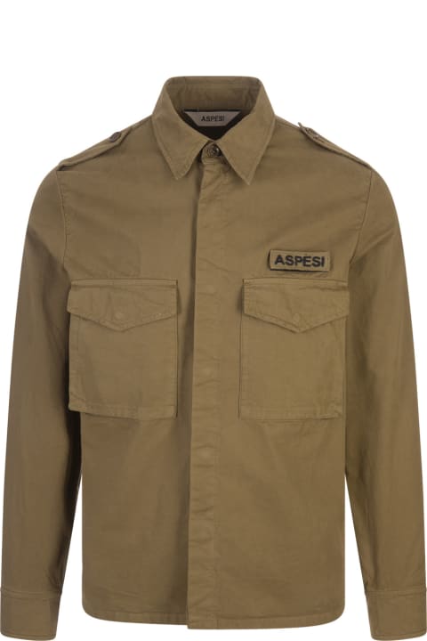 Aspesi for Men Aspesi Lichen Cotton Gabardine Military Shirt