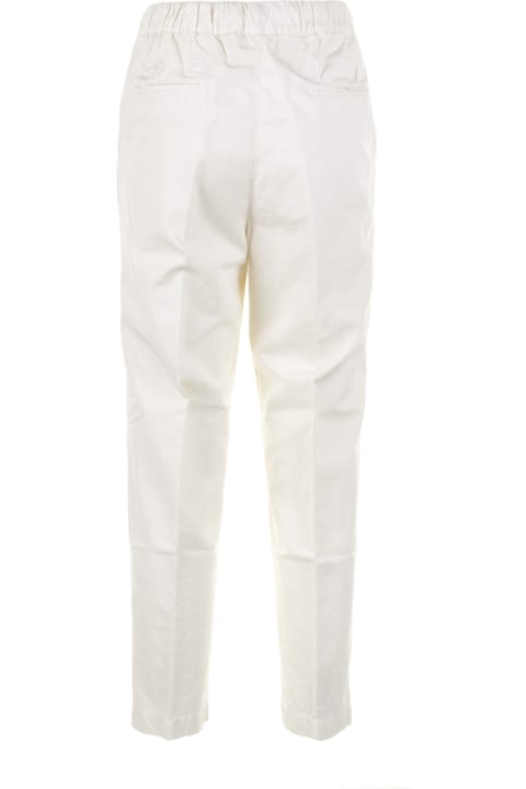 Myths Pants & Shorts for Women Myths White High-waisted Trousers With Drawstring