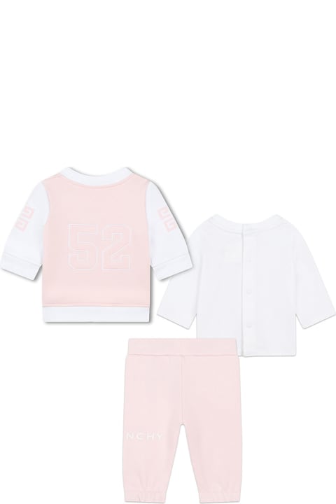 Bodysuits & Sets for Baby Boys Givenchy 3-piece Set In White And Pink With Logo