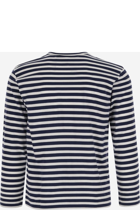 Fashion for Men Comme des Garçons Long Sleeve T-shirt With Striped Pattern And Logo