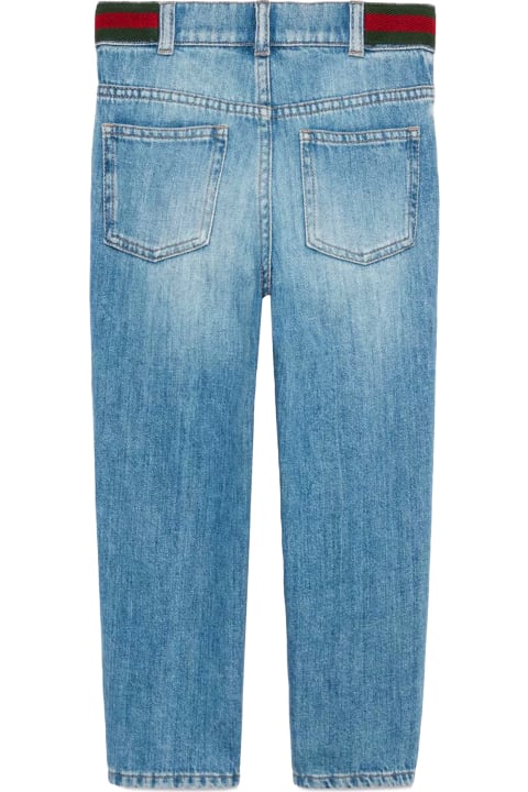 Gucci for Boys Gucci Blue Washed Denim Trousers