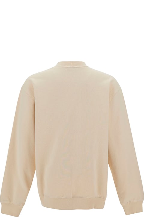 Fashion for Men Jacquemus 'le Sweatshirt Gros-grain' Beige Sweatshirt With Logo Patch In Cotton Man