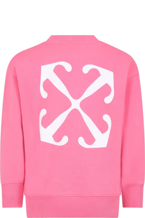 Sale for Kids Off-White Fuchsia Sweatshirt For Girl With Logo